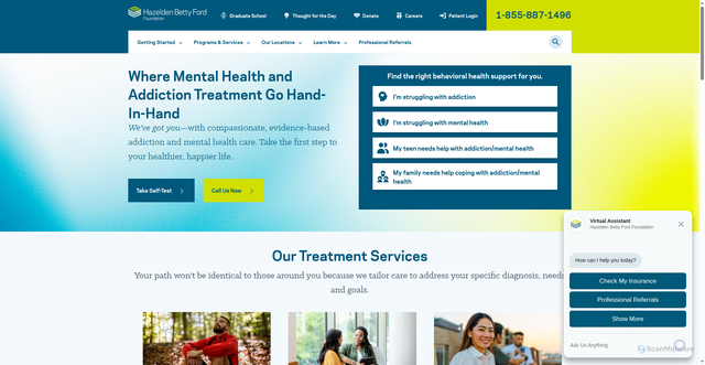 Security scan screenshot of https://www.hazeldenbettyford.org