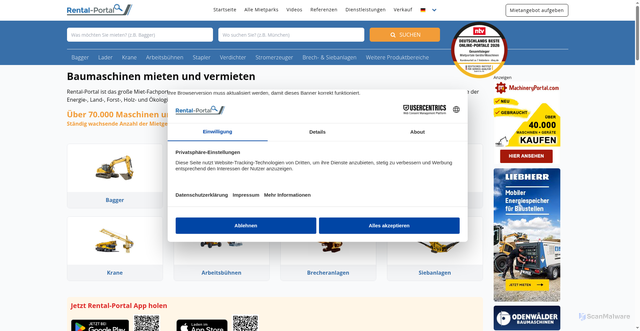 Security scan screenshot of app.usercentrics.eu