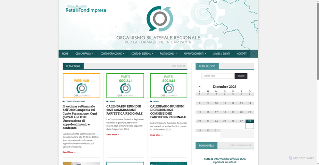 Security scan screenshot of https://www.obrcampania.it/