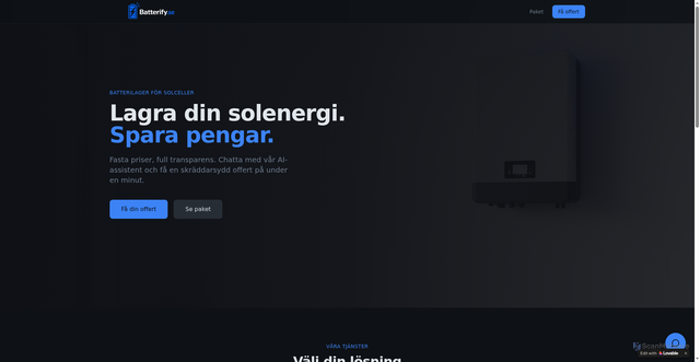 Security scan screenshot of https://batterify.se