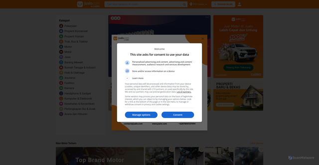 Security scan screenshot of https://jualo.com