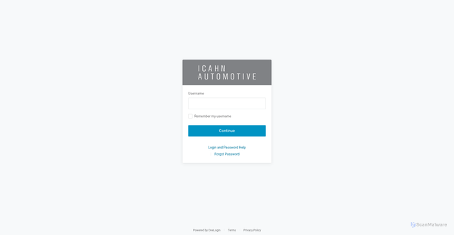 Security scan screenshot of https://icahnautomotive.onelogin.com