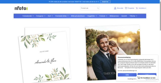 Security scan screenshot of https://nfoto.no/kort-og-invitasjoner/Bryllupskort/?utm_source=nfoto.no&utm_campaign=9a15b89753-EMAIL_CAMPAIGN_2026_03_03_07_56&utm_medium=email&utm_term=0_d26c6d4588-9a15b89753-4832893&mc_cid=9a15b89753&mc_eid=UNIQID