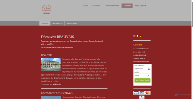 Security scan screenshot of https://aucoeurdebeauvais.jimdoweb.com/tourisme/beauvais/