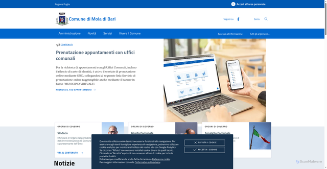 Security scan screenshot of https://www.comune.moladibari.ba.it/
