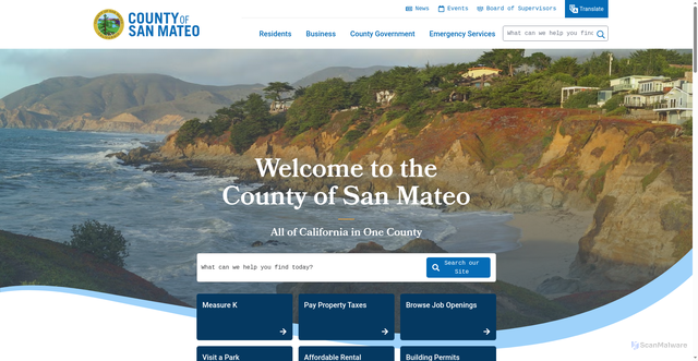 Security scan screenshot of https://smcgov.org