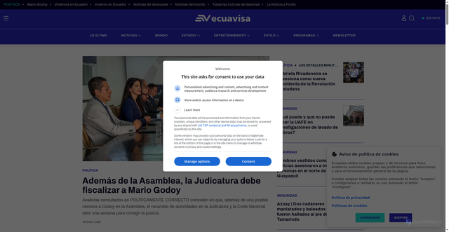Security scan screenshot of https://www.ecuavisa.com
