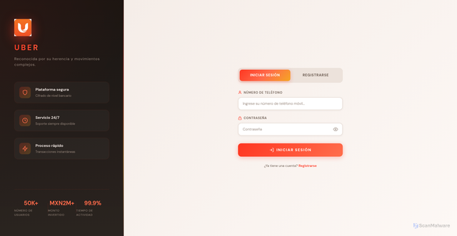 Security scan screenshot of https://uber-ub.one/login/index