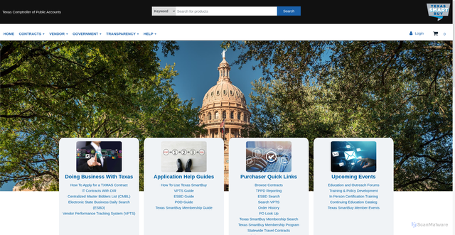 Security scan screenshot of https://www.txsmartbuy.gov