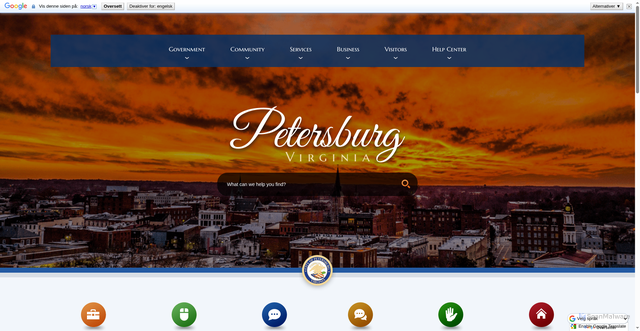 Security scan screenshot of https://petersburgva.gov/