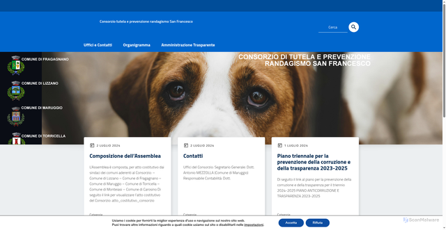 Security scan screenshot of https://www.consorziosanfrancesco.ta.it/