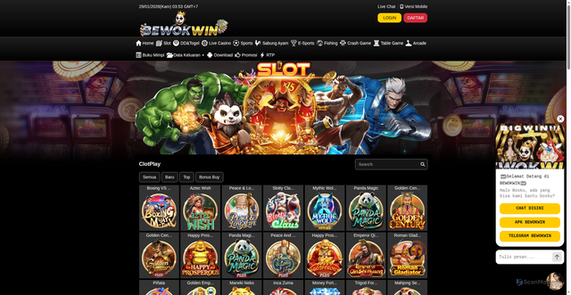 Security scan screenshot of https://apk5-bewokwin.com/desktop/game/slot/clotplay