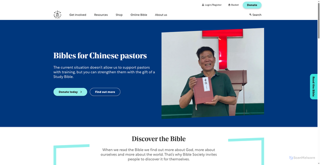 Security scan screenshot of https://www.biblesociety.org.uk/