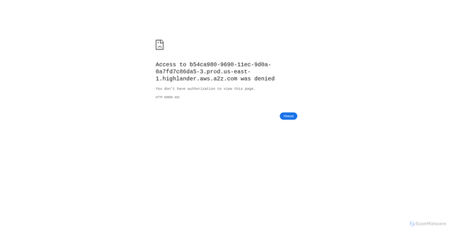 Security scan screenshot of https://b54ca980-9690-11ec-9d0a-0a7fd7c86da5-3.prod.us-east-1.highlander.aws.a2z.com