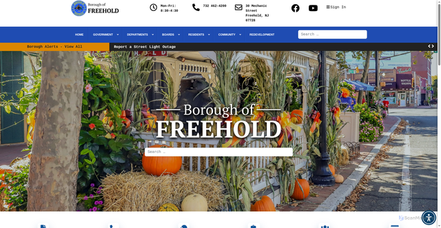 Security scan screenshot of https://freeholdboroughnj.gov/