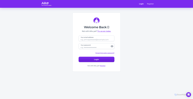 Security scan screenshot of https://app.alitu.com