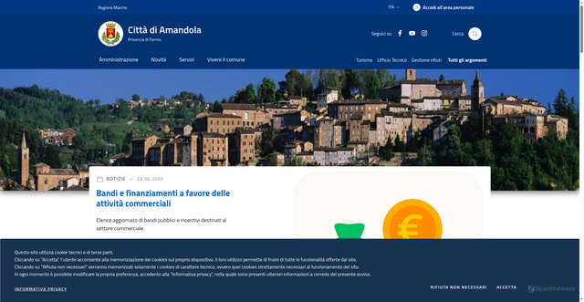 Security scan screenshot of https://www.comune.amandola.fm.it/