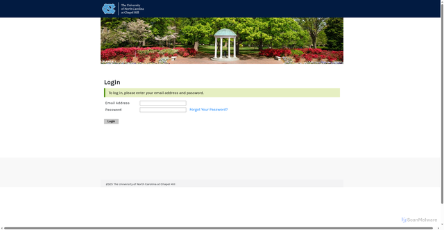 Security scan screenshot of https://mycarolina.unc.edu