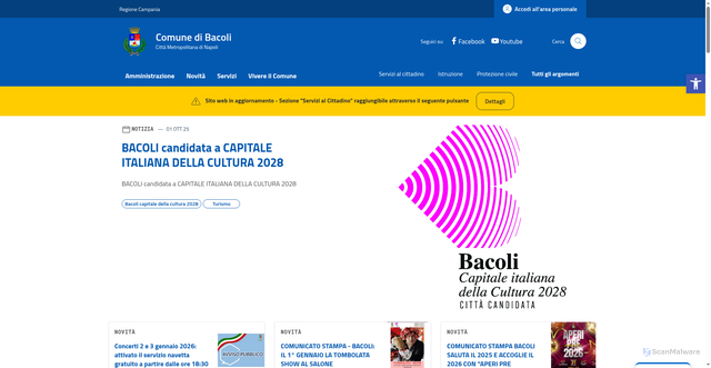 Security scan screenshot of https://comune.bacoli.na.it/