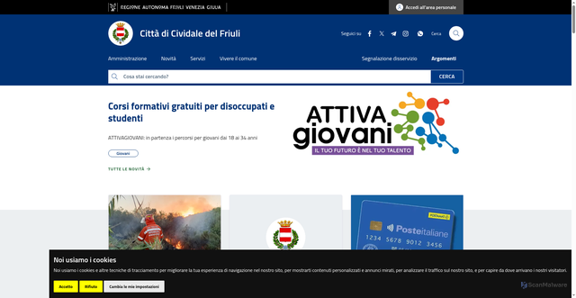 Security scan screenshot of https://www.comune.cividale-del-friuli.ud.it/