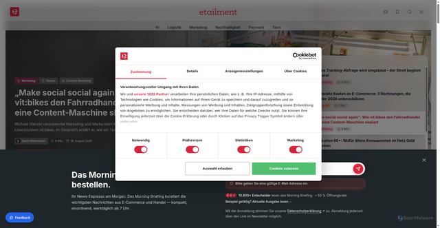Security scan screenshot of https://r.brevo.etailment.de/mk/cl/f/sh/7nVU1aA2ng3uF2VLrEtuly9pOkgRpOI/JjtKT9SSrZMk