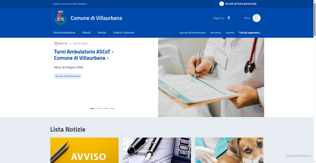 Security scan screenshot of https://www.comune.villaurbana.or.it