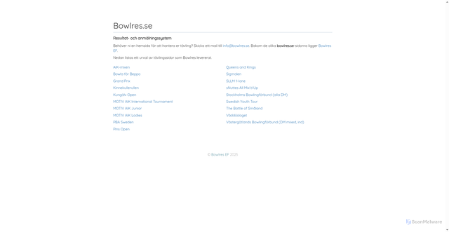 Security scan screenshot of https://bowlres.se