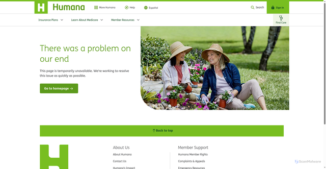 Security scan screenshot of https://mybenefits.humana.com