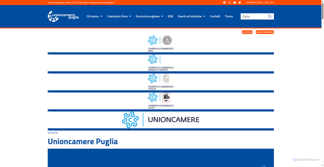 Security scan screenshot of https://www.unioncamerepuglia.it/
