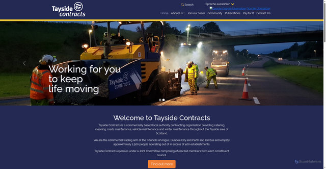 Security scan screenshot of https://www.tayside-contracts.co.uk/
