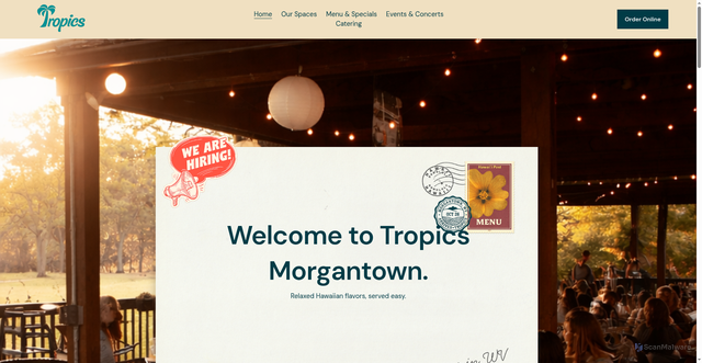 Security scan screenshot of https://www.tropicswv.com/