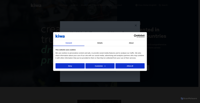 Security scan screenshot of https://kiwa.com