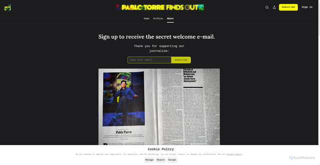 Security scan screenshot of https://www.pablo.show/about