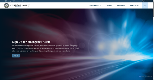 Security scan screenshot of https://milivcounty.gov/
