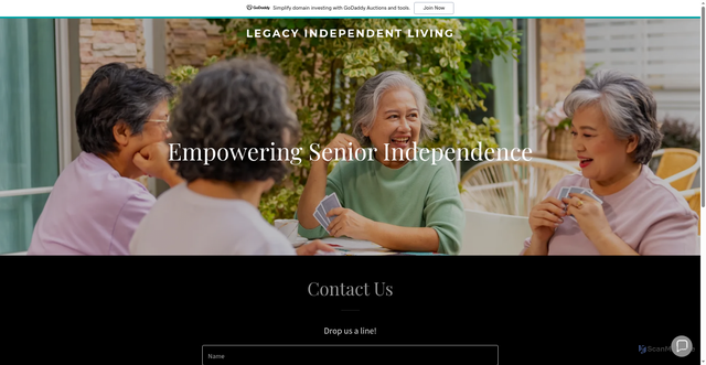 Security scan screenshot of http://www.legacyindependentliving.org/