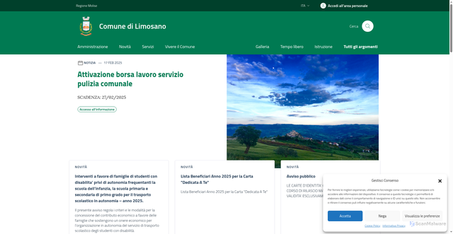 Security scan screenshot of https://comune.limosano.cb.it/