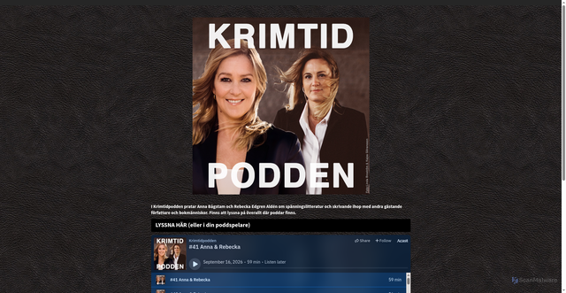 Security scan screenshot of https://krimtidpodden.se