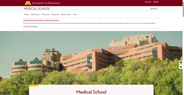 Security scan screenshot of https://med.umn.edu