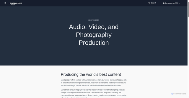 Security scan screenshot of https://amazon.jobs/content/en/job-categories/audio-video-photography-production