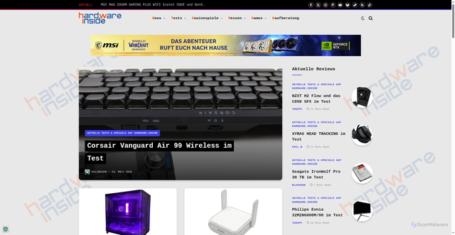 Security scan screenshot of https://www.hardwareinside.de