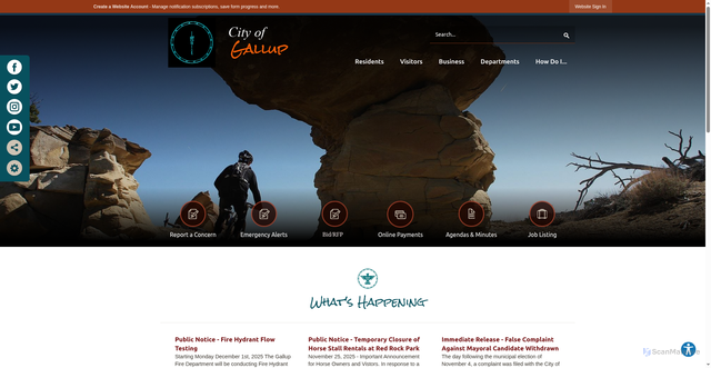 Security scan screenshot of https://gallupnm.gov/