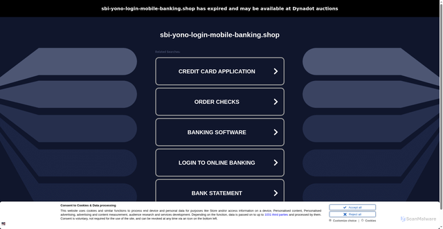 Security scan screenshot of https://sbi-yono-login-mobile-banking.shop