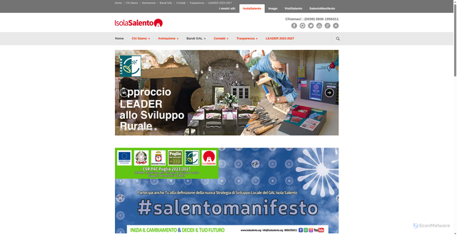 Security scan screenshot of https://www.isolasalento.org/