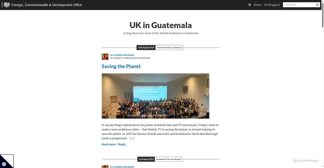 Security scan screenshot of https://blogs.fco.gov.uk/ukinguatemala/