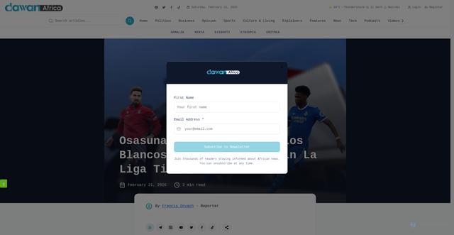 Security scan screenshot of https://www.dawan.africa/news/osasuna-vs-real-madrid-los-blancos-face-stern-test-in-la-liga-title-race