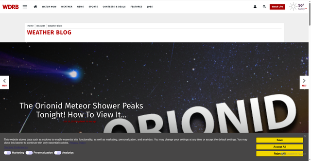 Security scan screenshot of https://www.wdrb.com/weather/wdrb-weather-blog/the-orionid-meteor-shower-peaks-tonight-how-to-view-it/article_68239d05-e006-4d19-a630-78a6d12722f0.html