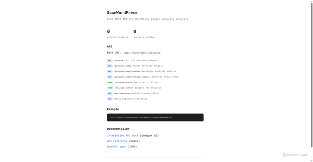 Security scan screenshot of https://scanwordpress.com/