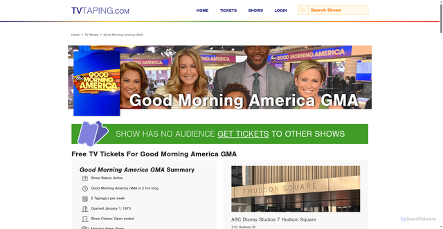 Security scan screenshot of https://www.tvtaping.com/tvshows/good-morning-america-gma