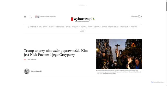 Security scan screenshot of https://wyborcza.pl/7,75399,32501021,trump-to-przy-nim-wzor-poprawnosci-kim-jest-nick-fuentes-i.html