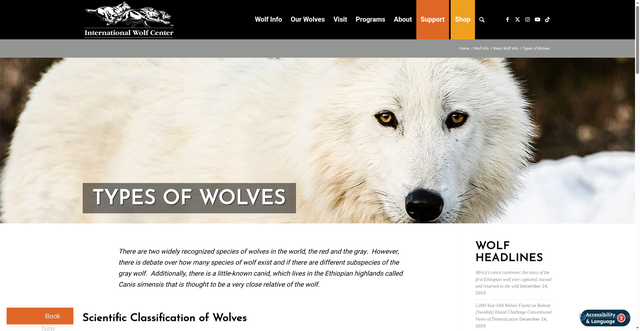 Security scan screenshot of https://wolf.org/wolf-info/basic-wolf-info/types-of-wolves/